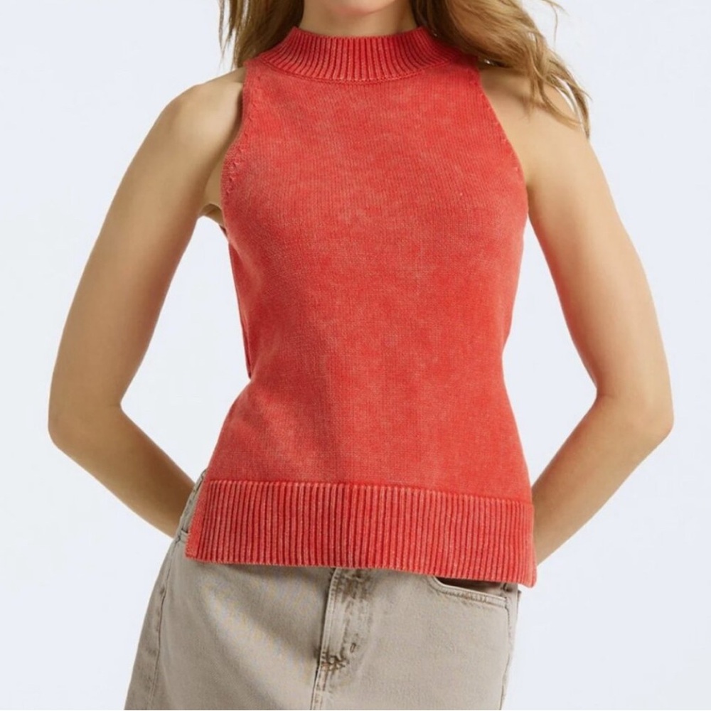 525 America vintage red sweater tank tie back size XS